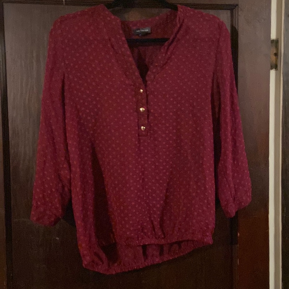 2/3-3/4 sleeve sheer blouse.